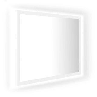  Lustro łazienkowe z LED, białe, 60x8,5x37 cm, akryl