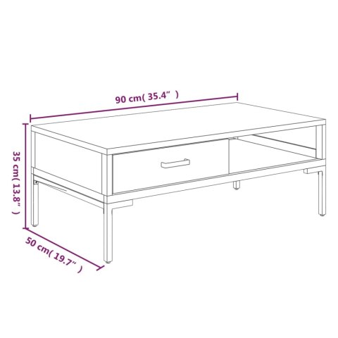  Stolik kawowy, 90x50x35 cm, lite drewno sosnowe