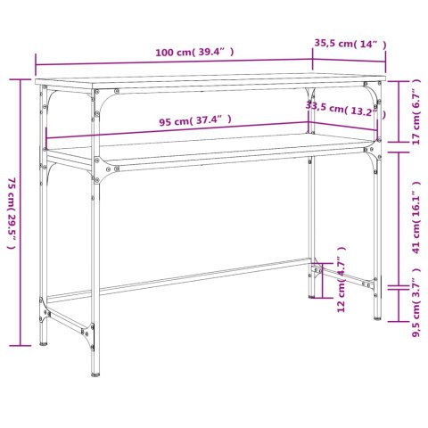  Stolik konsolowy, czarny, 100x35,5x75 cm