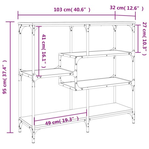  Stolik konsolowy, czarny, 103x32x95 cm, materiał drewnopochodny