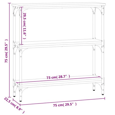  Stolik konsolowy, czarny, 75x22,5x75 cm