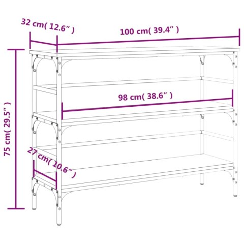  Stolik konsolowy, czarny, 100x32x75 cm, materiał drewnopochodny