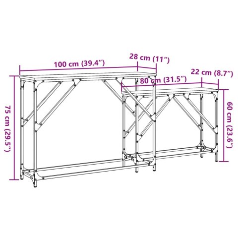  Stoliki konsolowe, zsuwane, 2 szt., przydymiony dąb