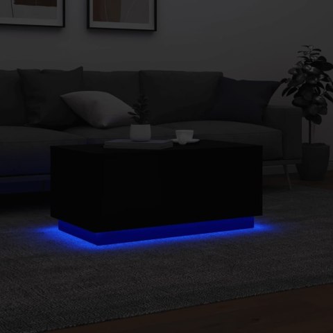  Stolik kawowy z oświetleniem LED, czarny, 90x50x40 cm