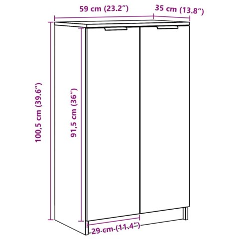  Szafka na buty, stare drewno, 59x35x100,5 cm