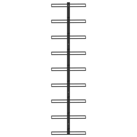  Ścienny uchwyt na 9 butelek wina, czarny, żelazny