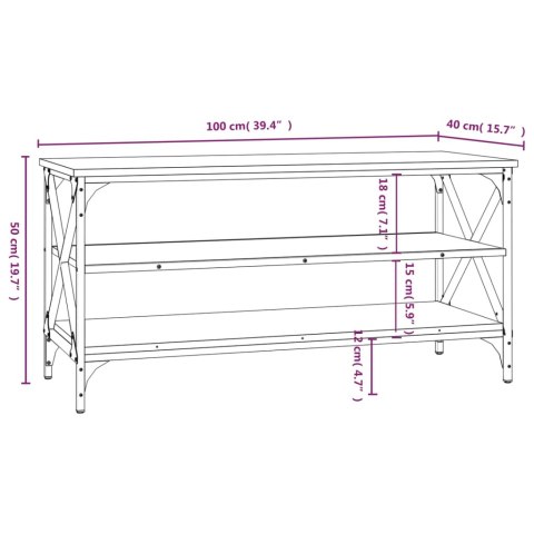  Szafka pod TV, czarna, 100x40x50 cm, materiał drewnopochodny