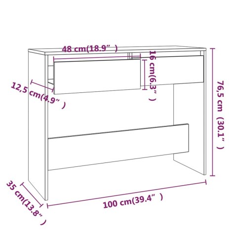  Stolik konsolowy, czarny 100x35x76,5 cm materiał drewnopochodny