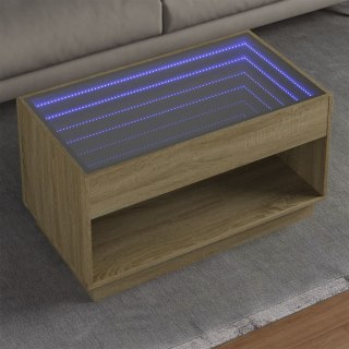  Stolik kawowy z LED Infinity, dąb sonoma, 90x50x50 cm