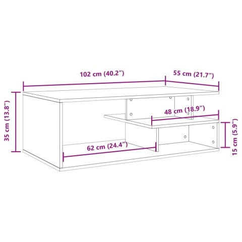  Stolik kawowy, biały, 102x55x35 cm, materiał drewnopochodny