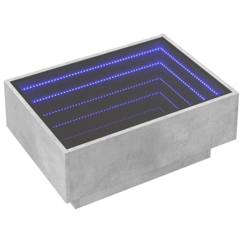  Stolik kawowy z LED, szarość betonu, 70x50x30 cm