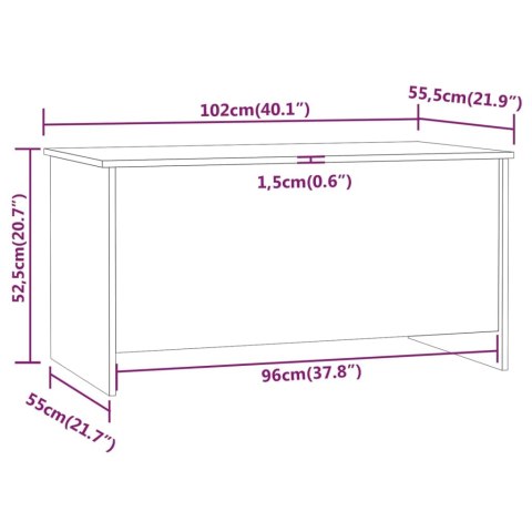  Stolik kawowy, biały, 102x55,5x52,5 cm, materiał drewnopochodny